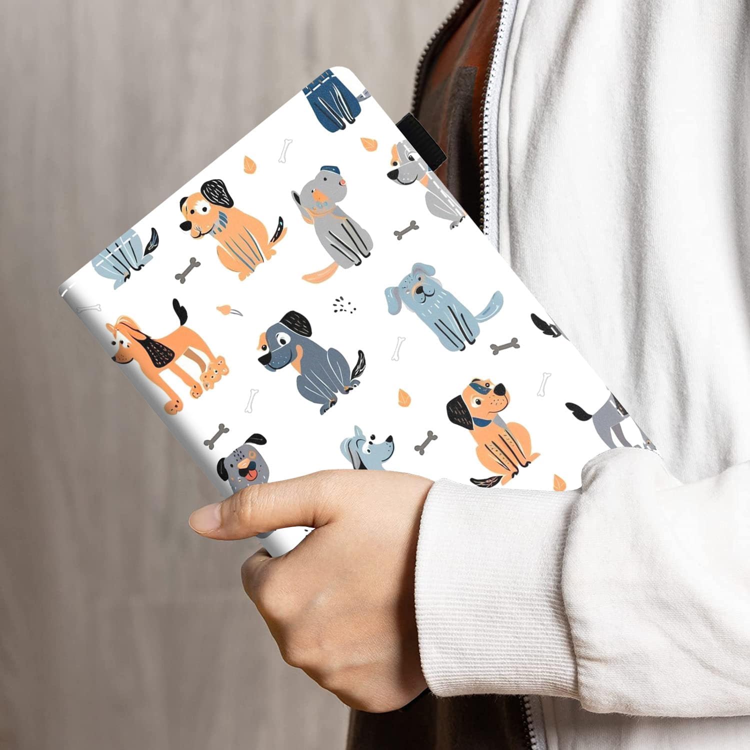 Case for Amazon Kindle Fire HD 10 & 10 Plus Tablet 10.1" (13th/11th Generation, 2023/2021 Release) - PU Leather Folio Case with Smart Auto Wake/Sleep, Cute Cartoon Dog