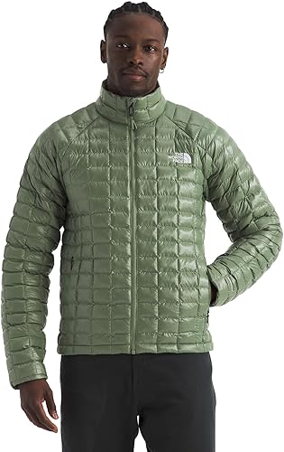 The North Face Men's ThermoBall Insulated Jacket (Standard & Big Size) - Wind & Water Resistant, Secure Zip Pockets, Bark Mist, Medium