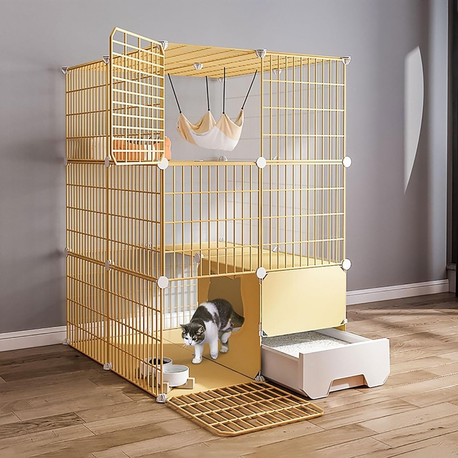 asdchZen Cat House Cat Cages Indoor Diy Cat Enclosure Cat House Pet Playpen Cattery Cat Detachable Metal Small Animal Cage For Cat And Small Animals
