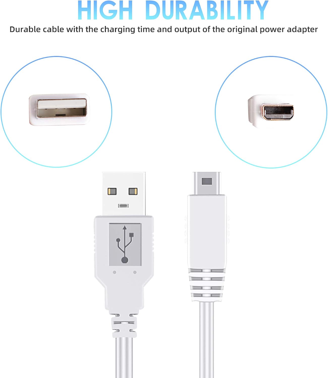 2Pack 10FT Charger Cable for Wii U Gamepad, AC Power Adapter Charger Cord for Nintendo Wii U Gamepad Remote Controller image 4