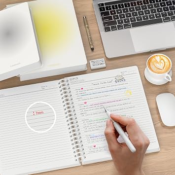 Smarpau A4 Notebook 300 Pages, Wirebound Spiral Notebooks for Writing, 100gsm Thick Notepad Paper, PVC Waterproof Writing Journal for Women Men Work Note Taking School, 21.5 x 27.9cm, Pink