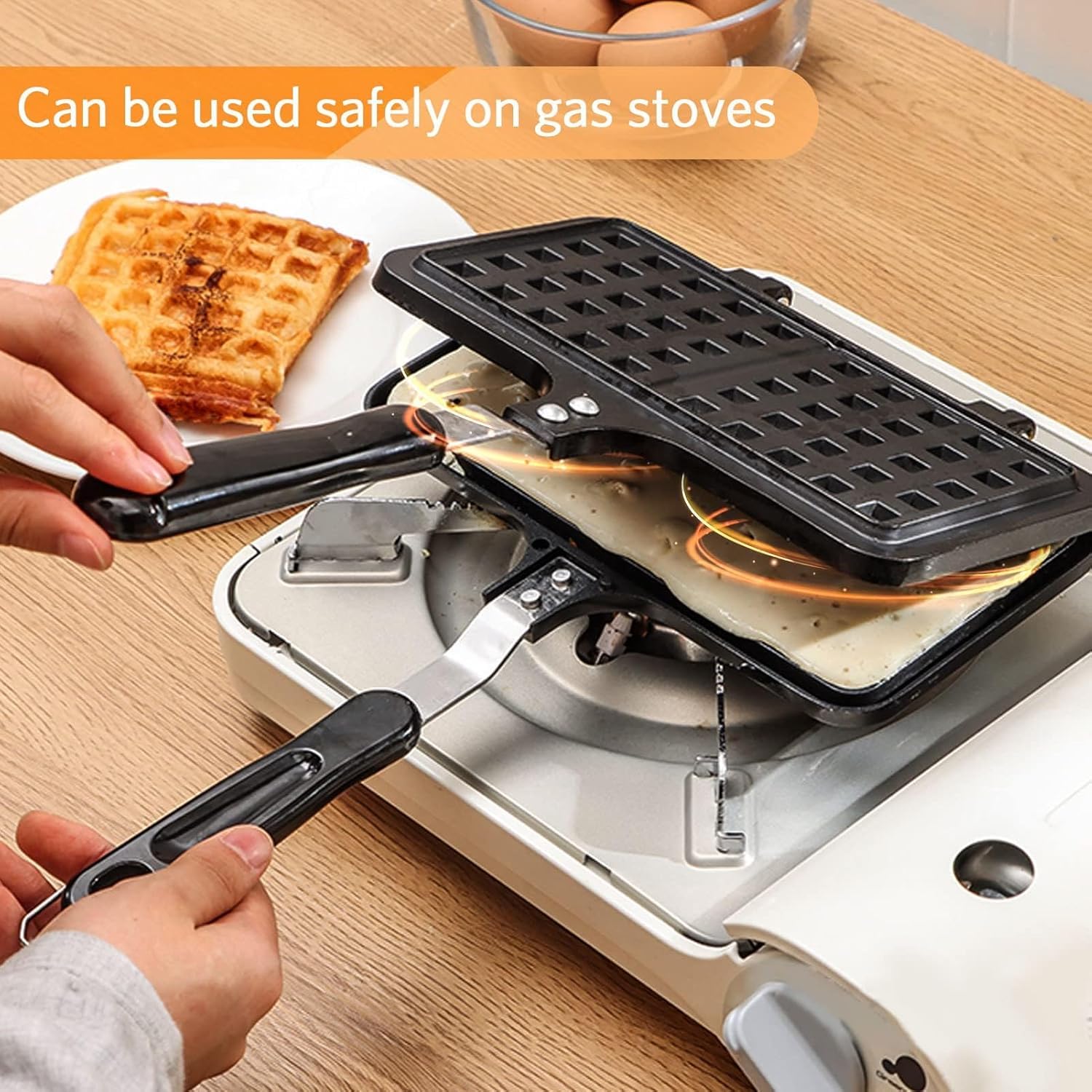 DIKSUL Double Head Square Waffle Maker Pan