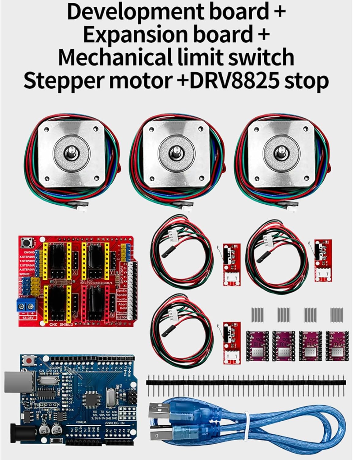 プロのプリンターキット+ボード+ランプ1.4メカニカルスイッチ - エンドストップ+DRV8825モータードライバー+NEMA 17