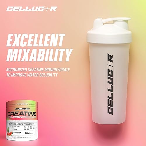 Miniatura 6 de Polvo de creatina Cellucor, sabor sandía - Aumenta la fuerza, masa muscular magra y la resistencia, creatina micronizada para una absorción rápida,