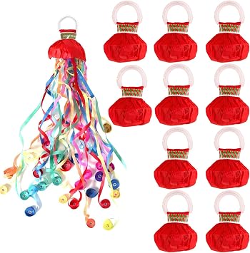 10 Pack Hand Throw Streamers Colorful Streamer Poppers No Mess Confetti Popper No Mess Streamers Cracker Easy Clean Up Paper Poppers for Engagement Wedding Birthday Party Celebration Graduation