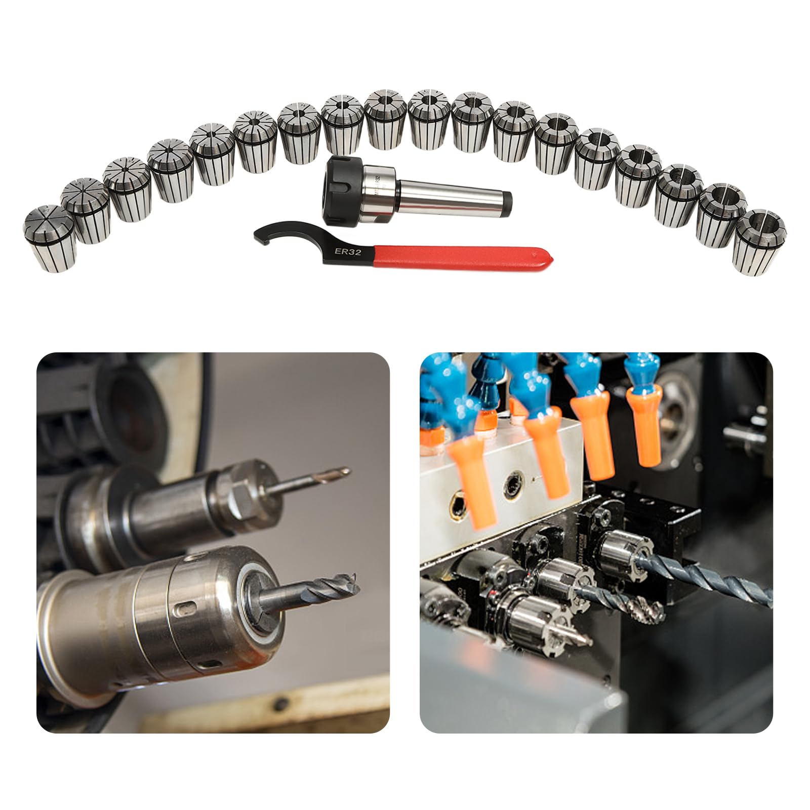 ER32 MT3 Pince de serrage à ressort de précision pour fraiseuse CNC et outil de fraisage