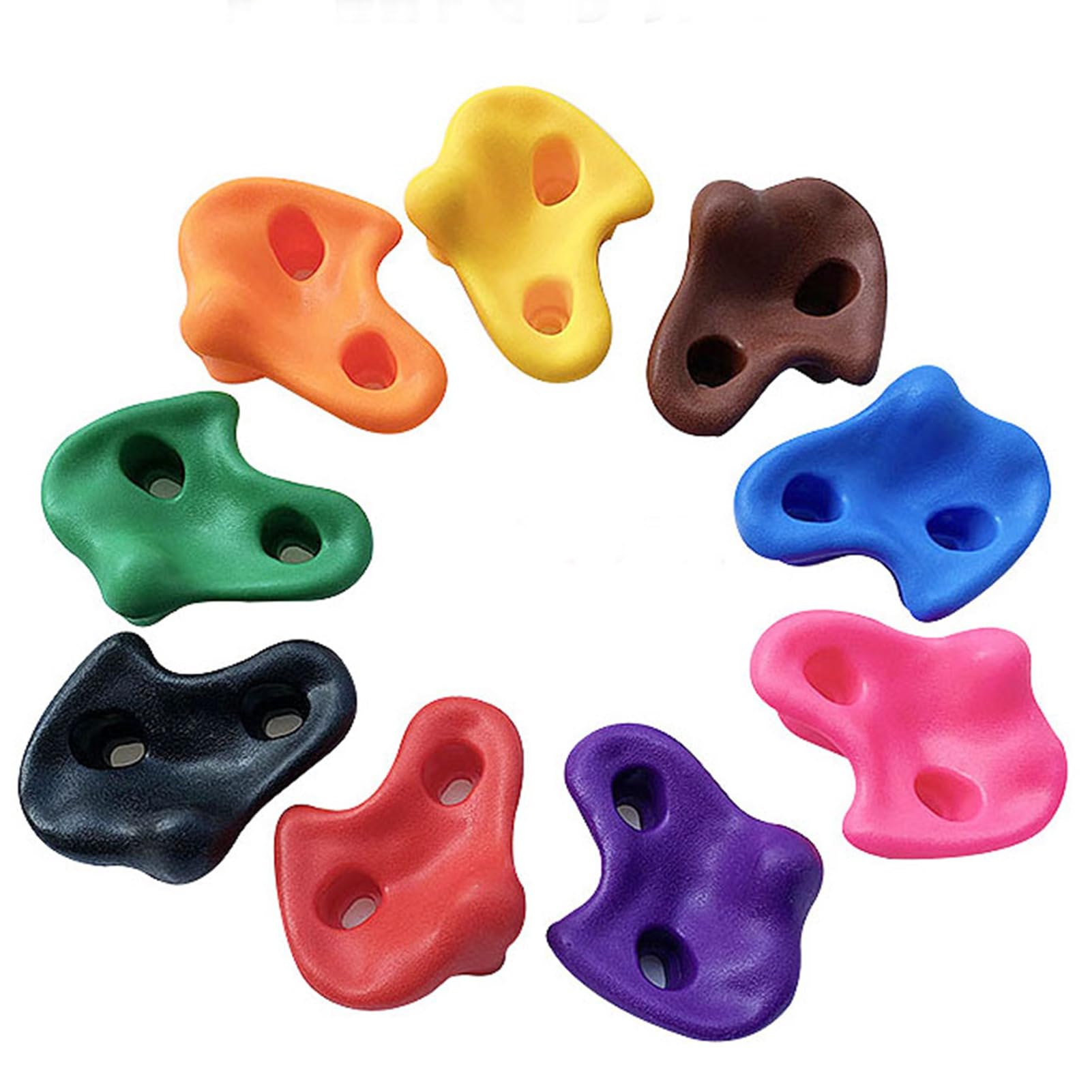 BTSEURY Rock Climbing Holds, 6pcs Wall Climbing Grips, Rock Wall Holds with Installation Hardware Rock Wall Climbing Kit Pink Green Brown Yellow
