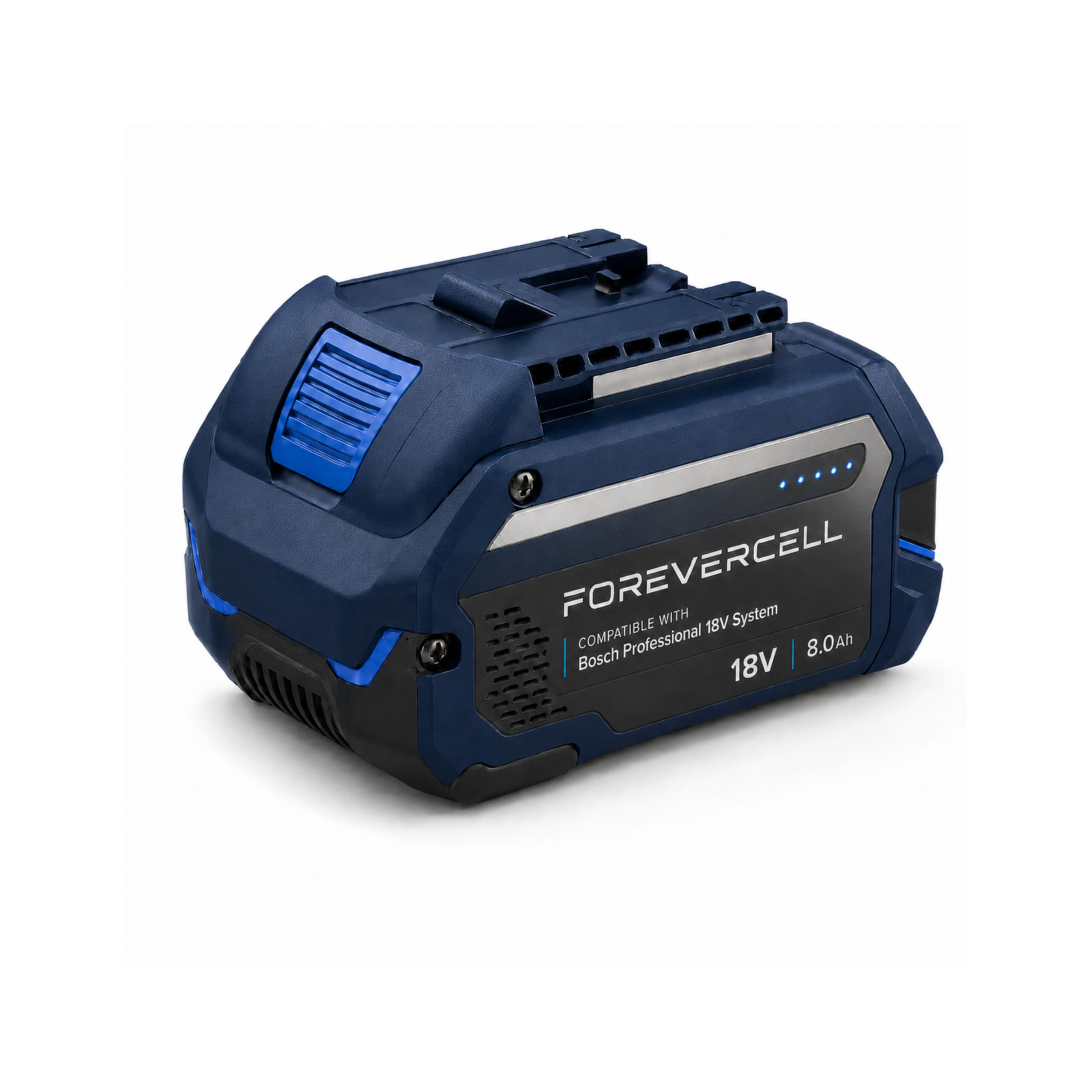 Batteria di ricambio ad alte prestazioni, 18 V, 10,0 Ah, compatibile con Bosch Professional 18 V - 180 Wh agli ioni di litio con LED