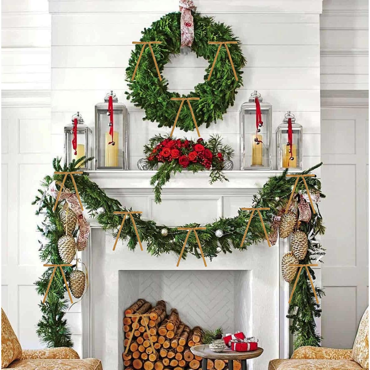 48 fiocchi natalizi in velluto per alberi di Natale, fiocchi natalizi in velluto da 13 x 18 cm con laccio, fiocchi vintage per alberi di Natale, fiocchi in nastro di velluto, ghirlande rustiche per p