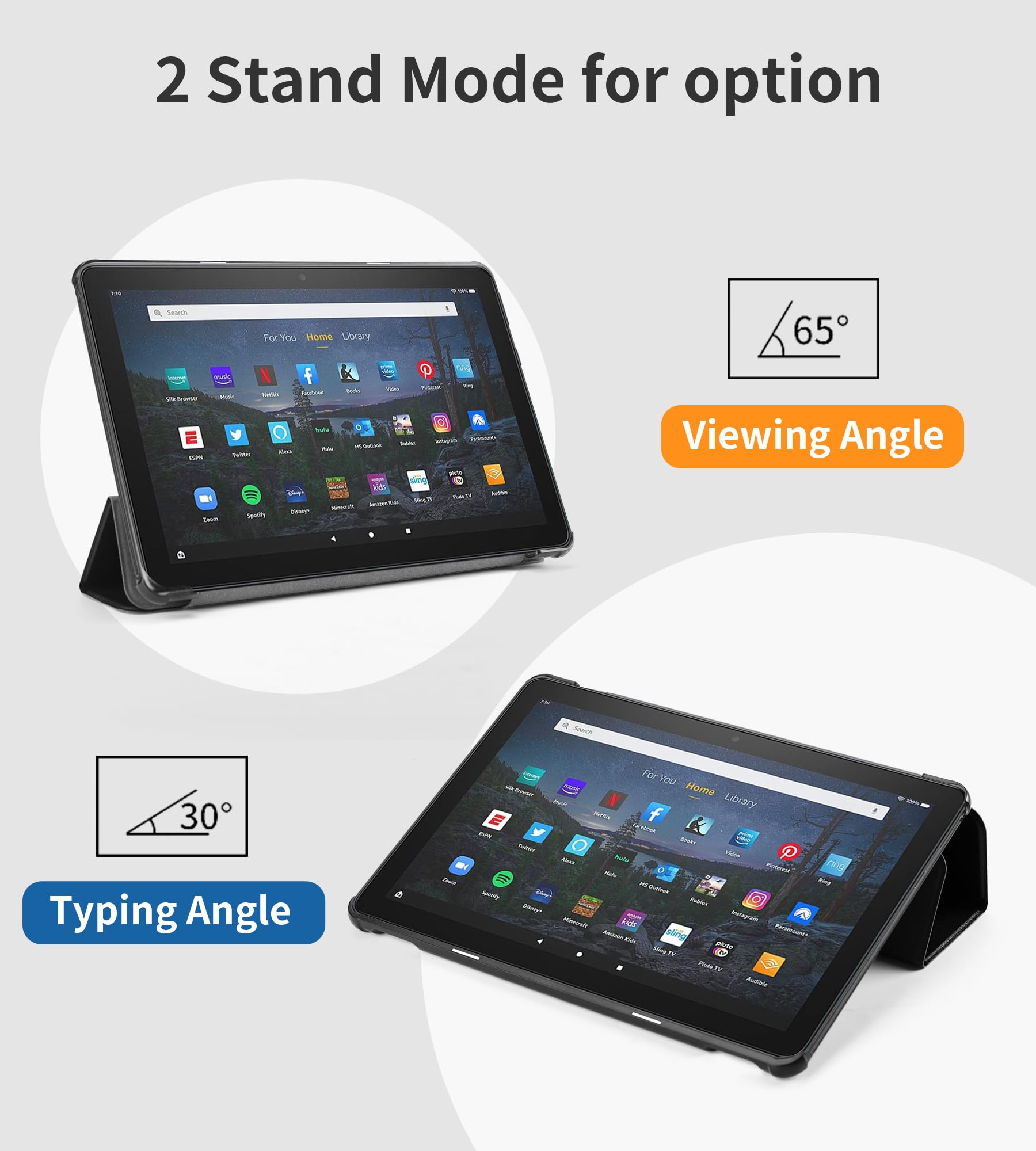 Custodia Intelligente In Pelle Per Nuovissimo Tablet Amazon Fire HD 10 - Foto 7