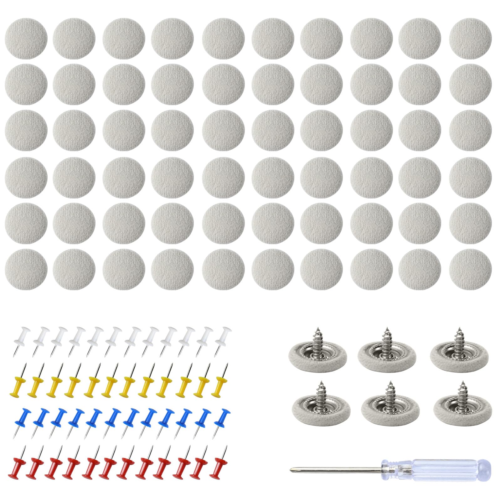 Hbxdeco 60PCS Car Headliner Repair Button, Car Roof Headliner Repair Kit, Auto Roof Snap Rivets Retainer with Installation Tool, Interior Ceiling