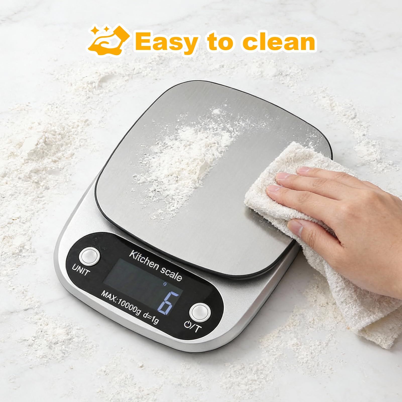 Żywność waga kuchenna waga do pieczenia Mini przenośna waga elektroniczna ze stali nierdzewnej cyfrowa waga gram i uncja dokładna waga srebrny 10 KG/1G