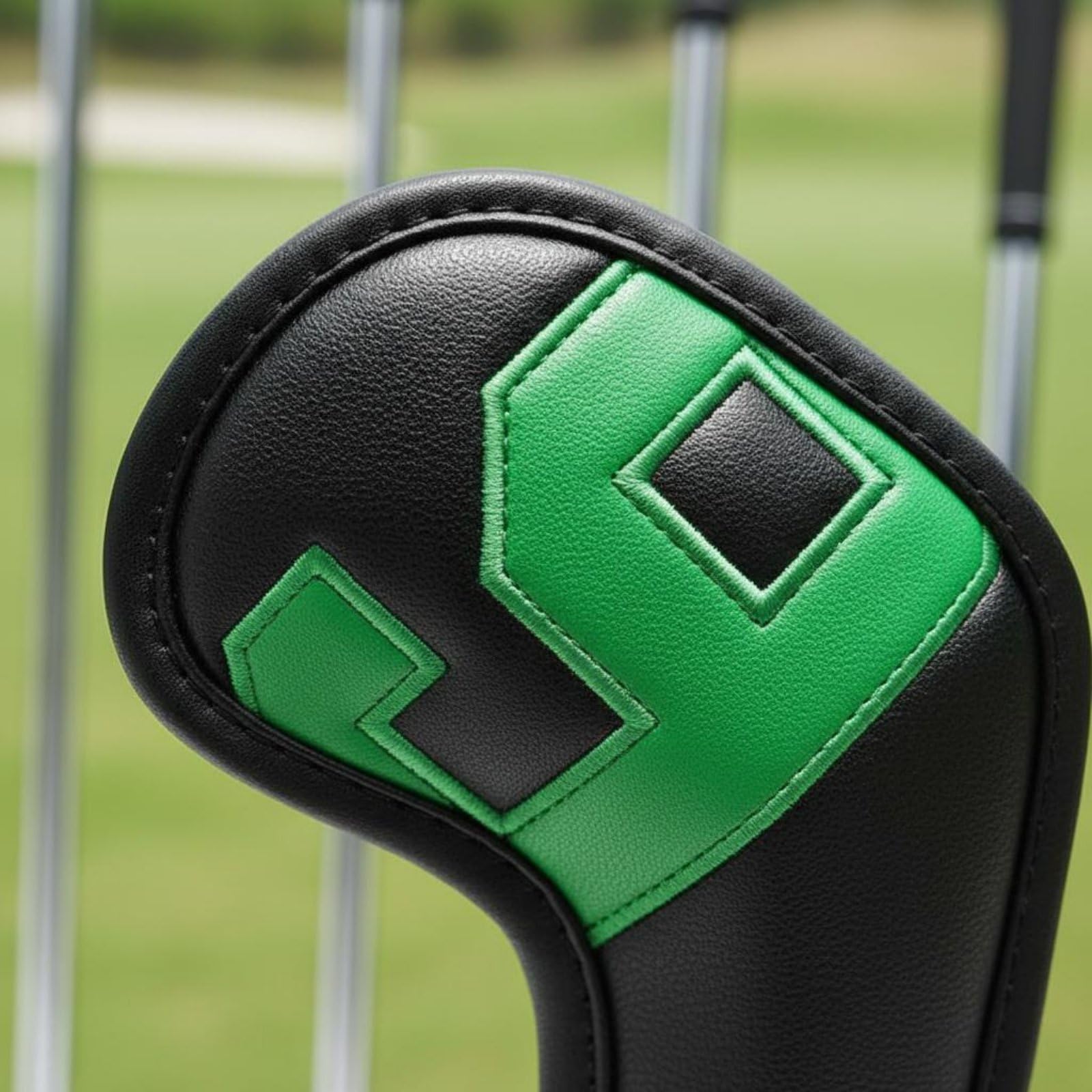 Baoblaze Fundas para Hierros de Golf Cubiertas Protectores Funda Cabezales Set Cobertura Total PU Impermeable Tacto Suave Identificación Clara Adecuado para