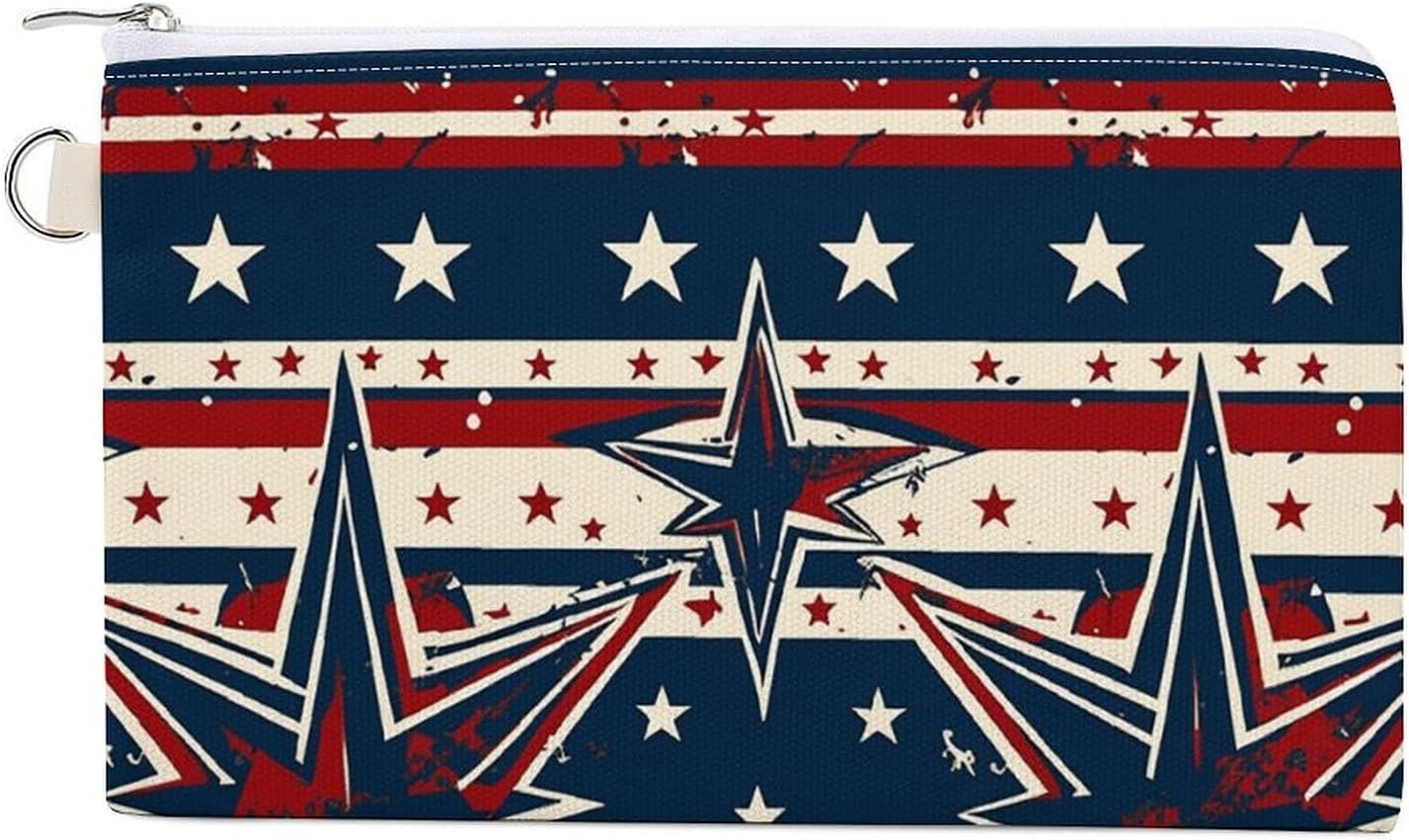Patriot Star Line Coin Purse Mini Coin Pocket Pouch Change Holder for Men Women Portable Change Wallet