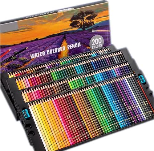 200 Colors Watercolor Artist Grade Water Soluble Colored Pencil Set