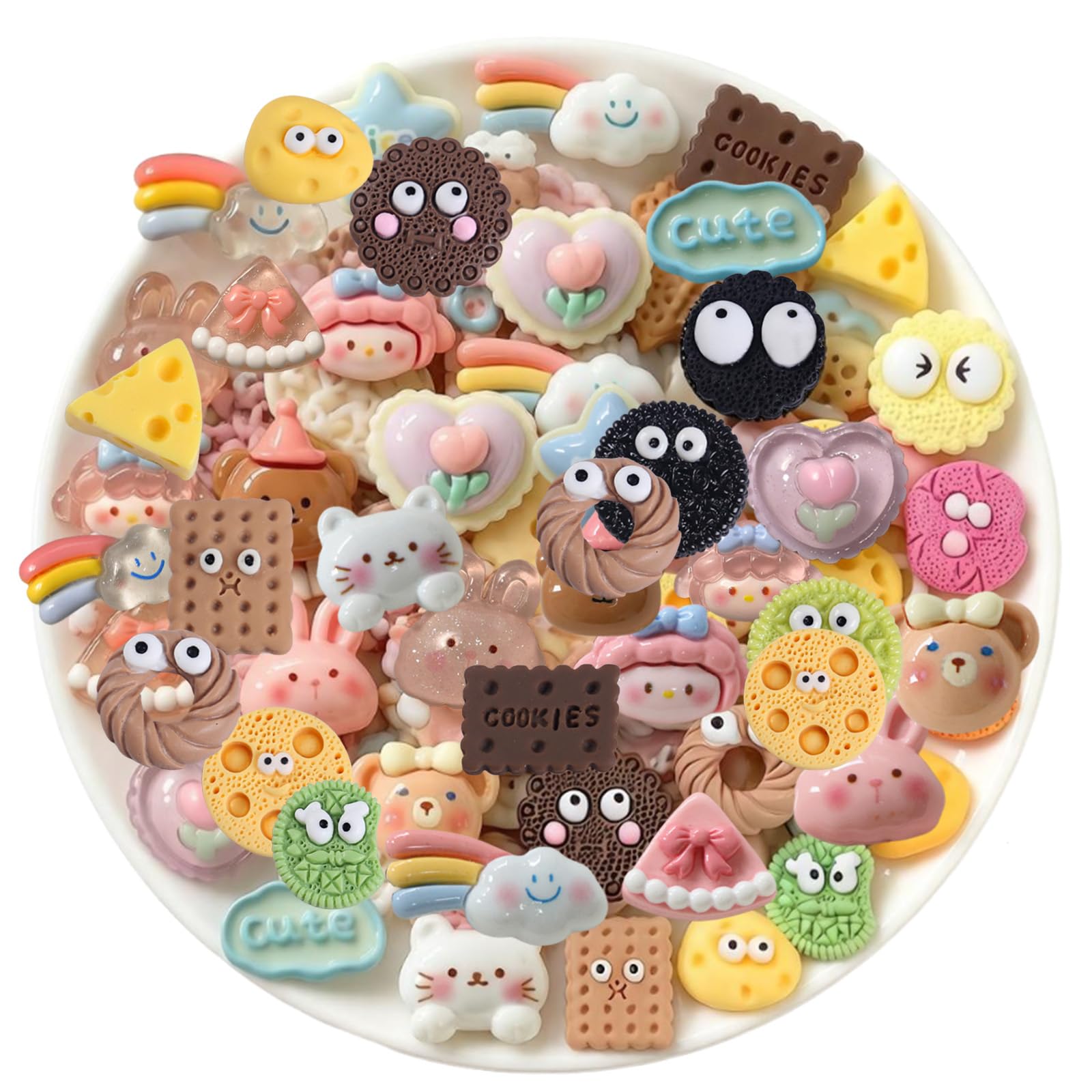 30PCS Charms for Jewelry Making, Cartoon Mixed Resin Cute Charms DIY Crafts | Mini Decorative for Jewelry Making, Scrapbooking, Beads for Craft Phone Case Decoration, Hair Clips and Kids Art Projects-picture-32