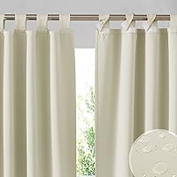 Vista 31 de RYB HOME Cortinas para exteriores para patio – 2 paneles cortinas para exteriores desmontables con parte superior adhesiva, impermeables, opacas