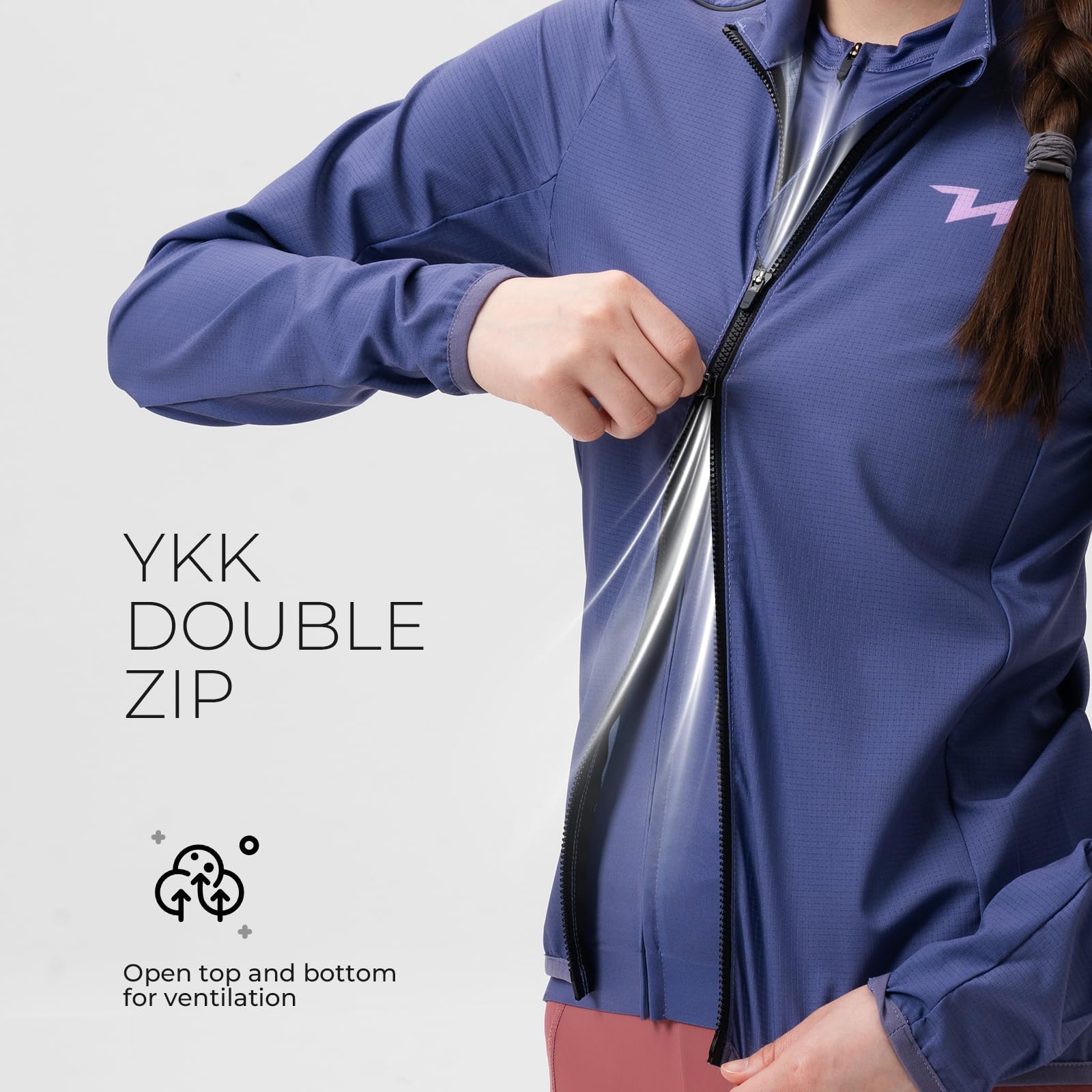 ROCKBROS TVI Fahrradjacke Damen Atmungsaktiv Leicht Fahrrad Jacke，Windbreaker Frauen Radjacke für Laufen Pendeln Laufen Wandern Camping Outdoorsport