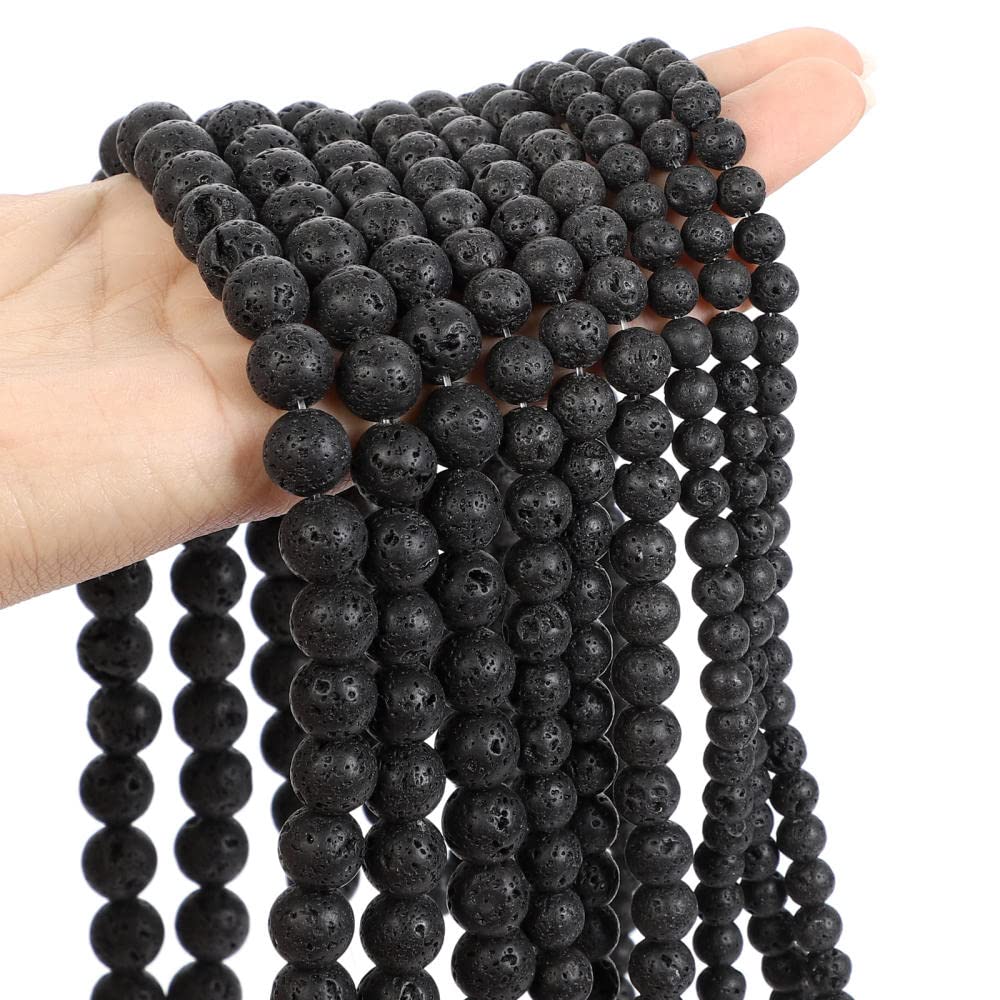 Schwarze Matte Frosted vulkanische Stein Lose Runde Perlen für DIY Armband Schmuck Machen 0/6/8/10 / 12mm-Schwarz_12mm- ca. 30 stücke