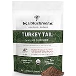 Real Mushrooms Turkey Tail Mushroom Powder - Organic Mushroom Extract for Daily Wellness Gut Harmony, & Energy Support with Beta Glucans - Vegan, Non-GMO, 45 Servings Functional Supplement