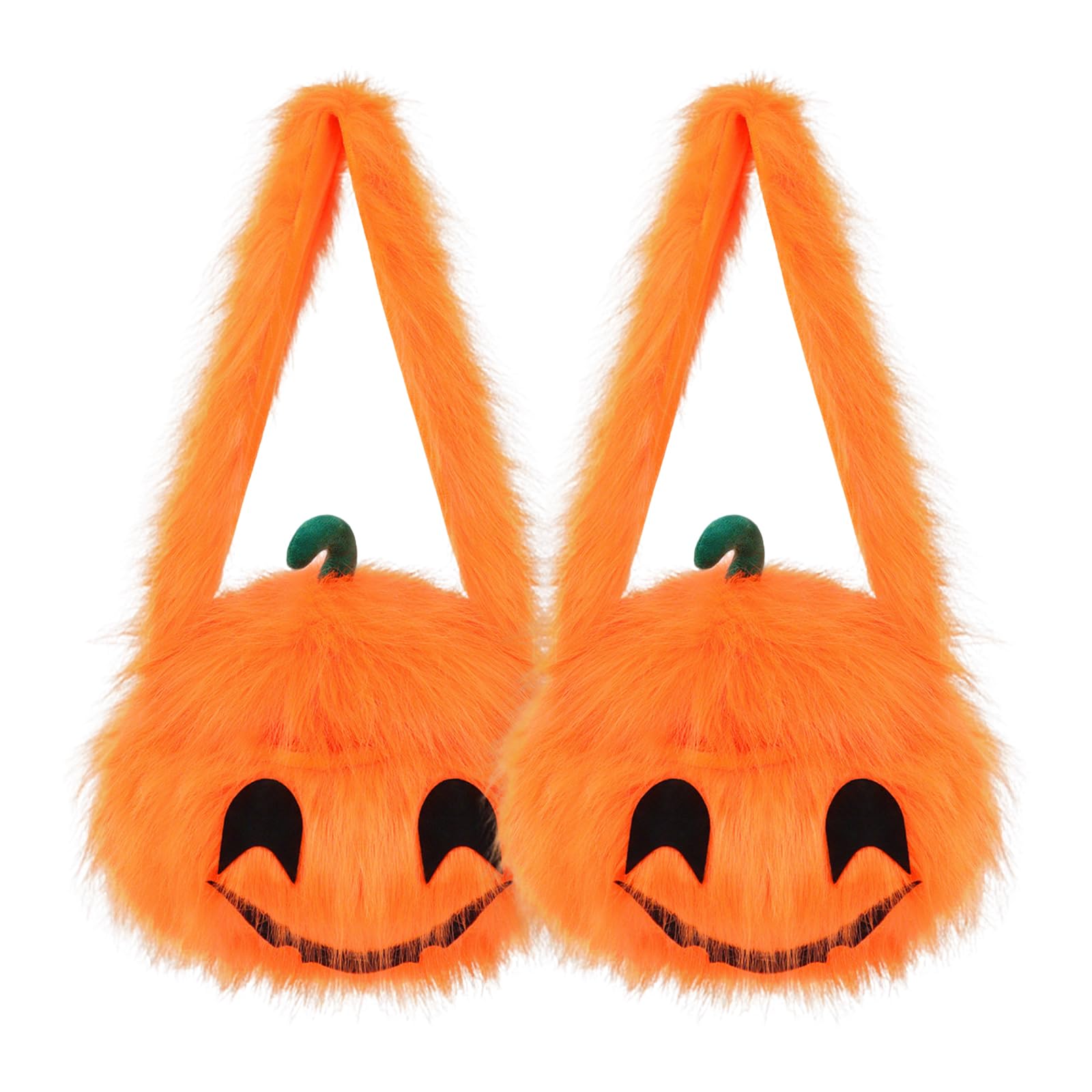 Halloween pluszowa torba do przechowywania słodyczy w kształcie główki dyni, zabawna torba na ramię z uśmiechniętą twarzą, pomarańczowa, puszysta torba do przytulania, torba na prezent na imprezy.