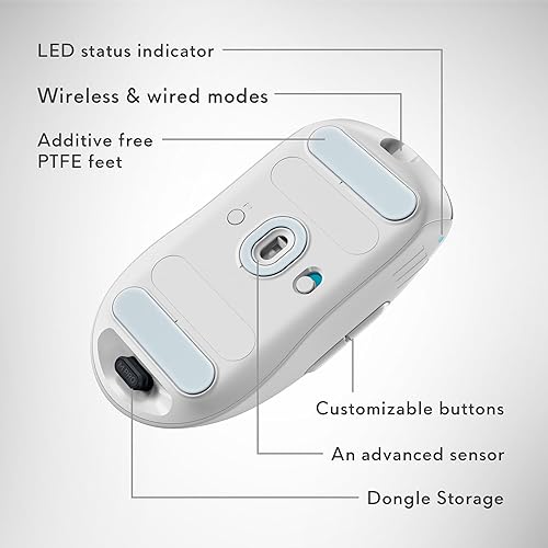 Miniatura 8 de Alienware Pro - Ratón inalámbrico para juegos - Conectividad inalámbrica de 2.4GHz/USB con cable, DPI ajustable, tecnología de sensor óptico, 6 Luz