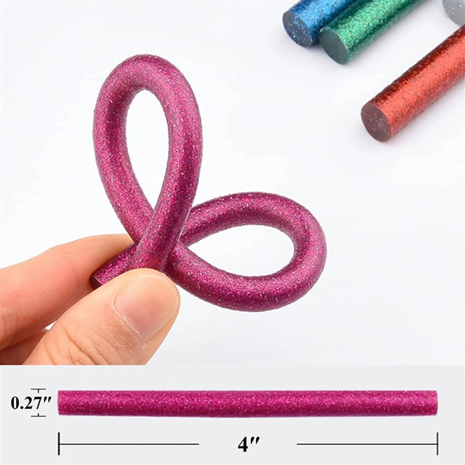 Bâtons de Colle Chaude Lot de 50 bâtons de Colle thermofusible colorés for Outil de réparation d'album d'artisanat, bâtons de Colle à Paillettes, Colle thermofusible 7 × 100 mm