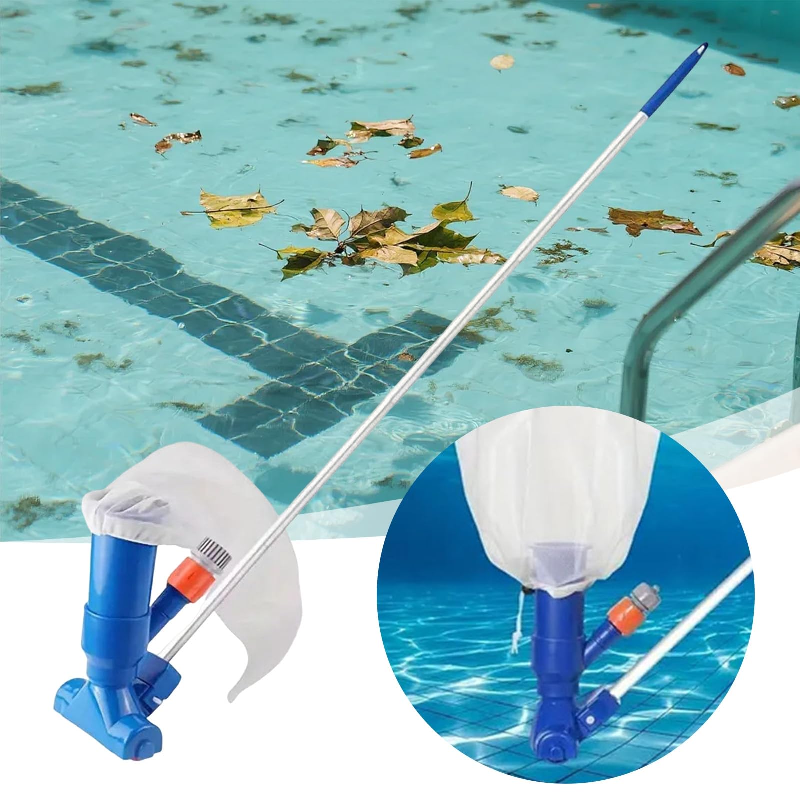 Tête d'aspirateur de Piscine avec Manche et épuisette pour bassins