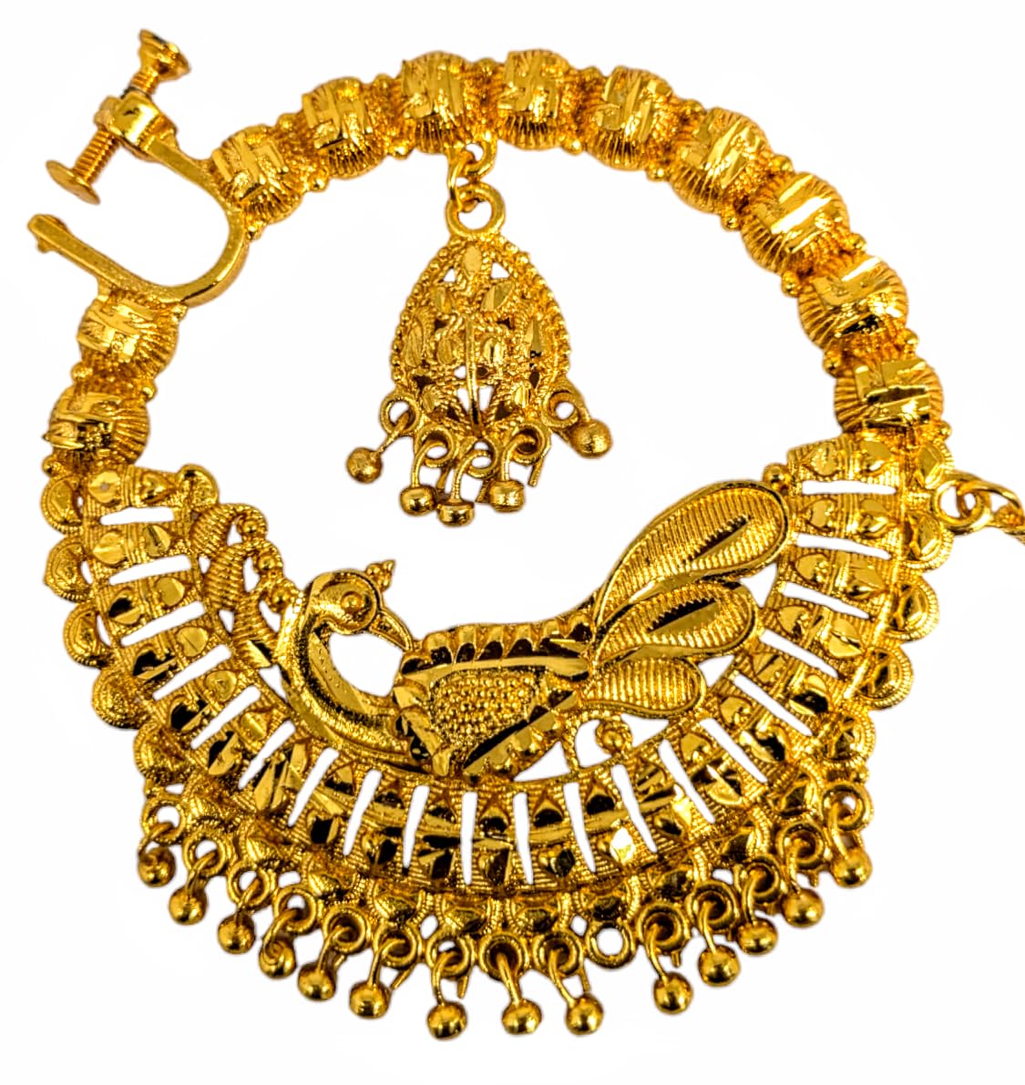 Gold plated Round Pahadi Nath Traditional Uttrakhandi Nath/Nose Ring Pin without Piercing Press on Nosepin Nose Screw nath For Women & Girls (B0DC5P2NXH) Amazon Price History, Amazon Price Tracker