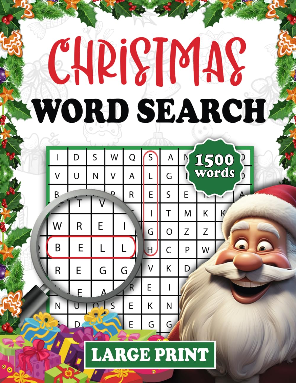 Christmas Word Search For Adults Large Print: 1500 Christmas Themed Word Find Puzzle Book for Adults & Seniors | Holiday Word Search Books With Solutions