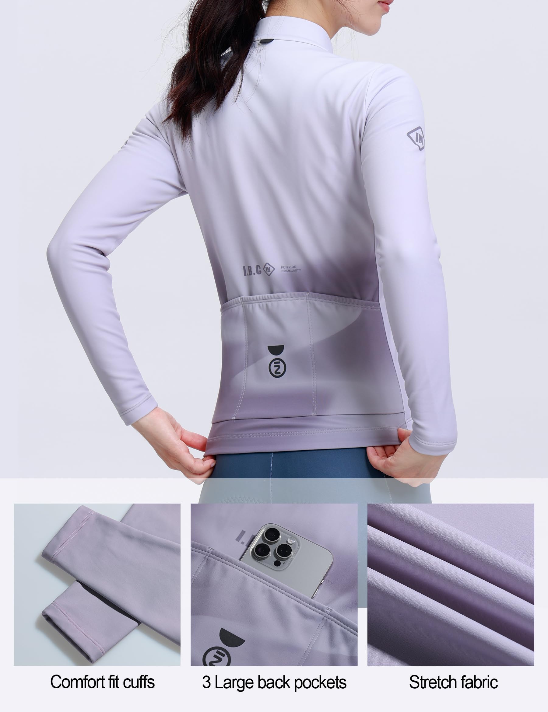 INBIKE Maglia Ciclismo Donna Invernale Giacca Ciclismo in Pile Giacca Bici Donna Antivento Termico Aderente per MTB Bici Running