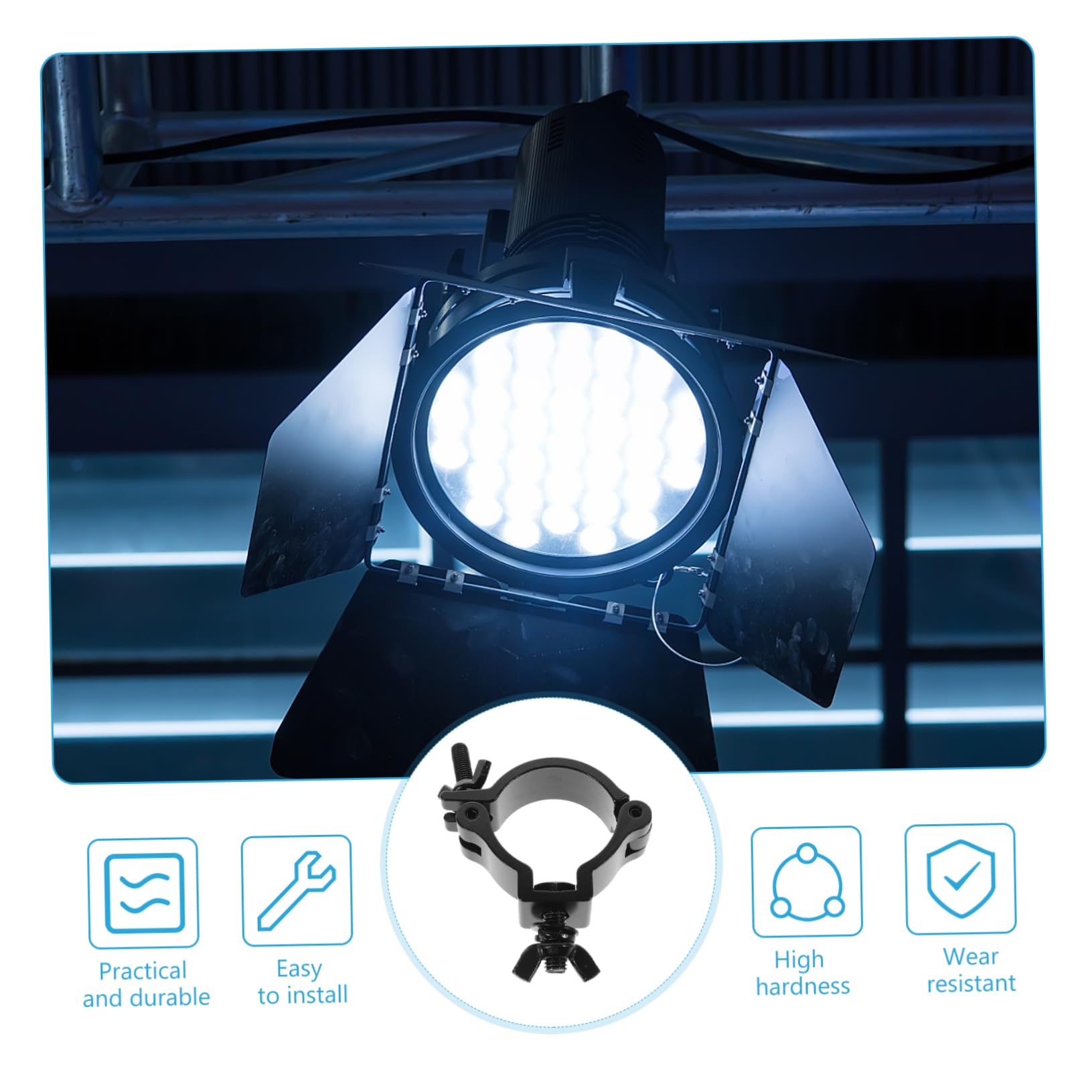 4Pezzi Morsetti in Lega di Alluminio per Luci da Palcoscenico O Clamp per Proiettori Led Fari Accessori per Dj Illuminazione Eventi