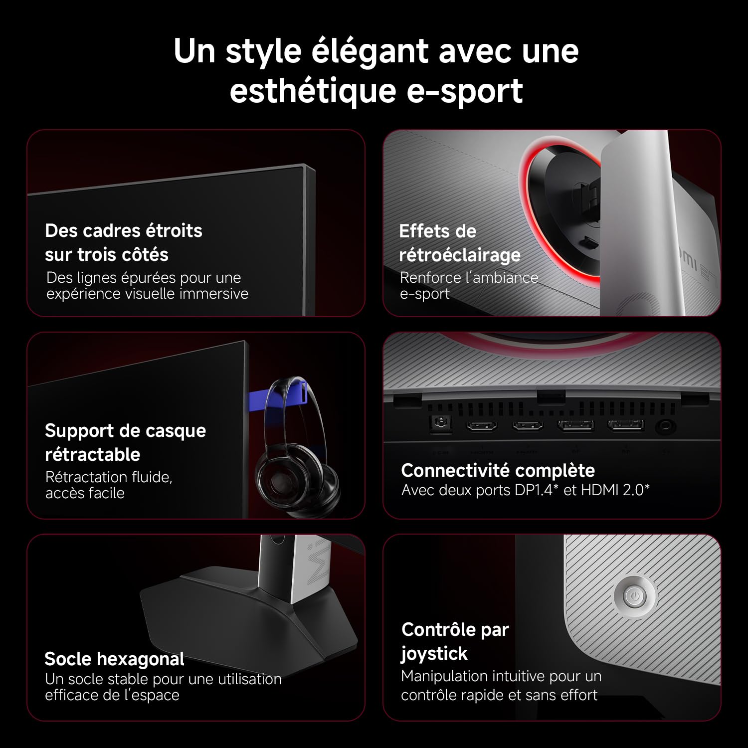 XIAOMI 2K Mini-LED Écran PC Gaming 27 Pouces,180Hz,1152 Zones, P27QDA-RGPGL