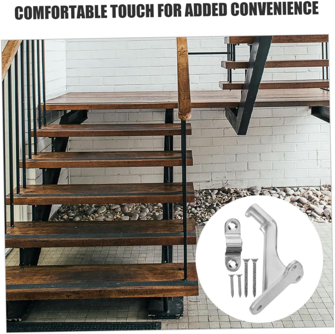 3sets Handrail Bracket Set of Stair Handrail Mounts for Use Easy Installation Screw Washers for Upgrading Staircases