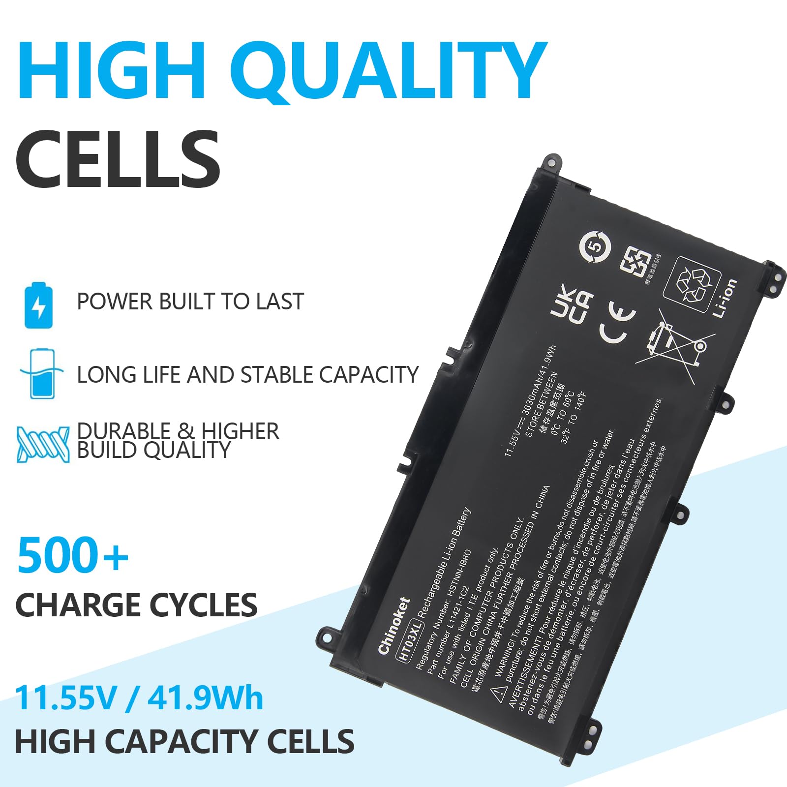 HT03XL L11119-855 Batería para portátil HP Pavilion 14-CE 14-CF 14-CK 14-cm 14-DH 14-DK 14-DF 14-MA 14Q-CS 14Q-CY 15-CS 15-DQ 15-DA 15-CW 17-by 17-CA 240 245 250 255 G7 340 348 G5 L11421-2C2