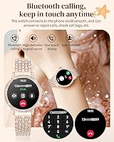 Vista 4 de Smart Watches for Women with Diamonds，Bluetooth Calls(Answer&Make)，1.27" HD Screen Smart Watch，Sleep/Heart Rate，Smartwatch Compatible with Android &