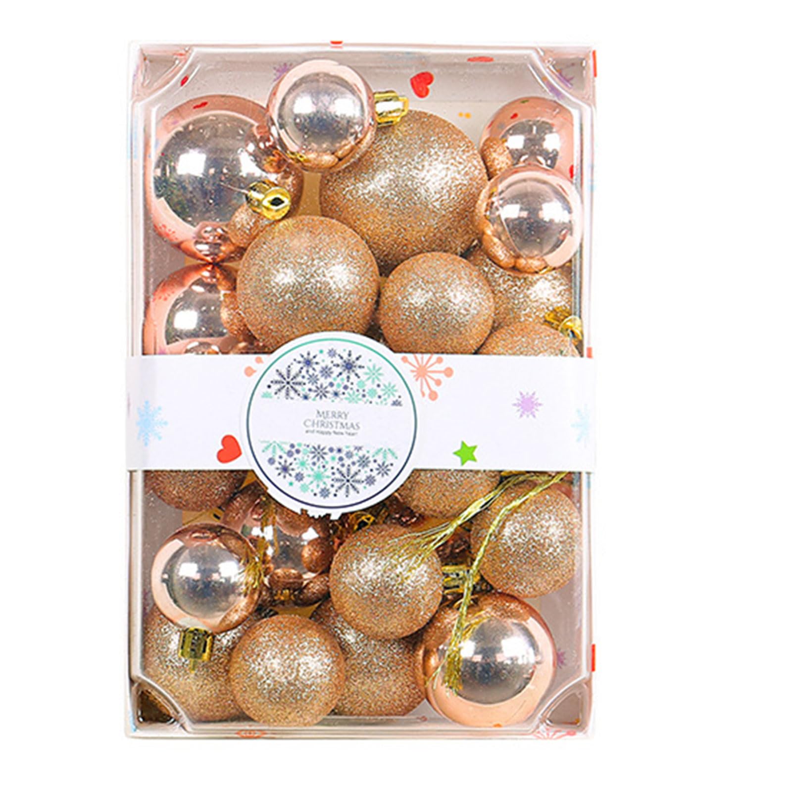 Yhplxyuus Of 26 Christmas Ball Ornaments for Christmas Tree Decoration Shatterproof Hanging Balls Pendant 2024 New Year Gift Hanging Balls