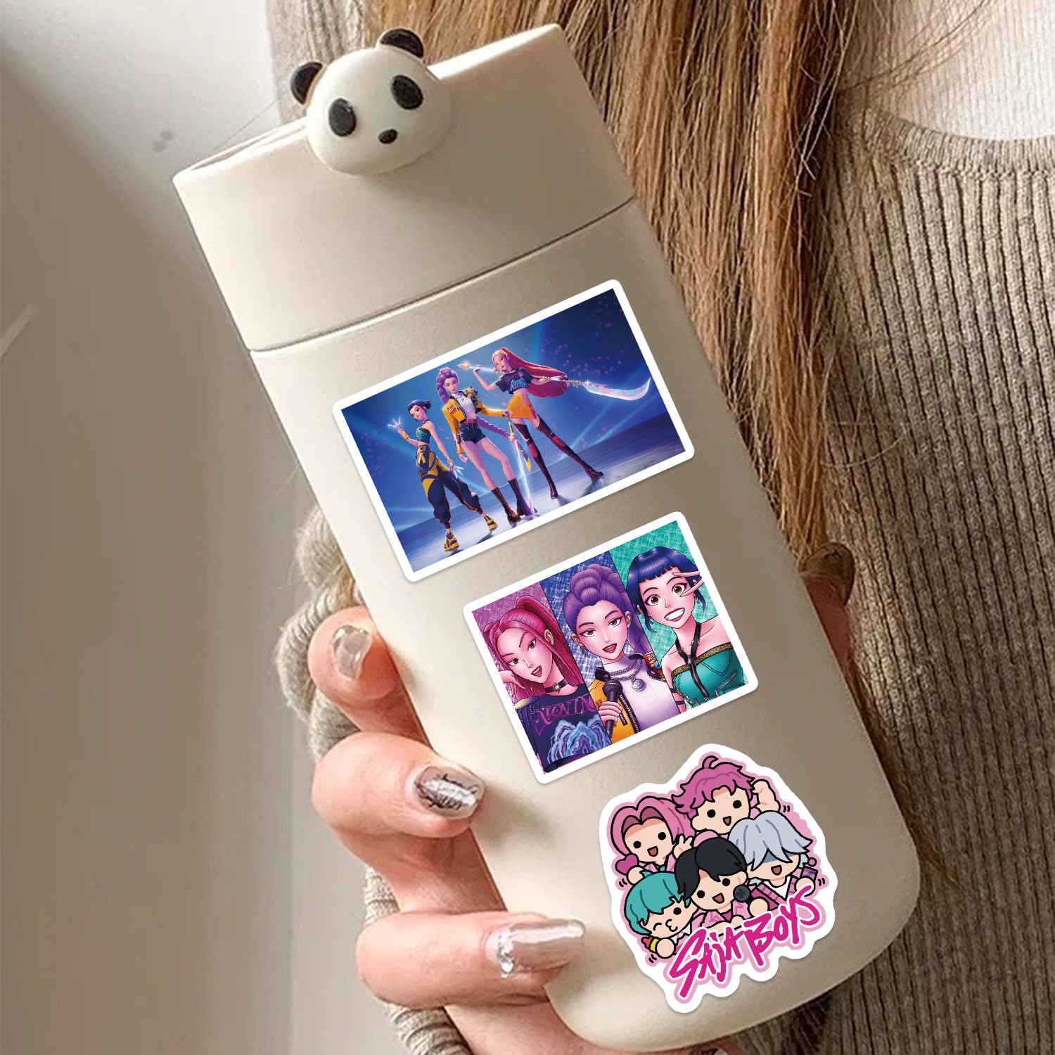 60Pcs Demon Movie Hunters Stickers Pack, Korean Idol Sticker Anime Style Stickers for Water Bottles, Huntrx, Saja Boys, Jinwoo, Rumi, Tiger, Zoeystery, Miromabby Decal Gifts for Laptop — view 7