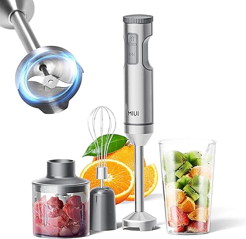 Miniatura 1 de MIUI Batidora de mano de inmersión  Licuadoras para cocina, juego de batidora de mano, hoja de acero inoxidable de 14 velocidades y palo de mano