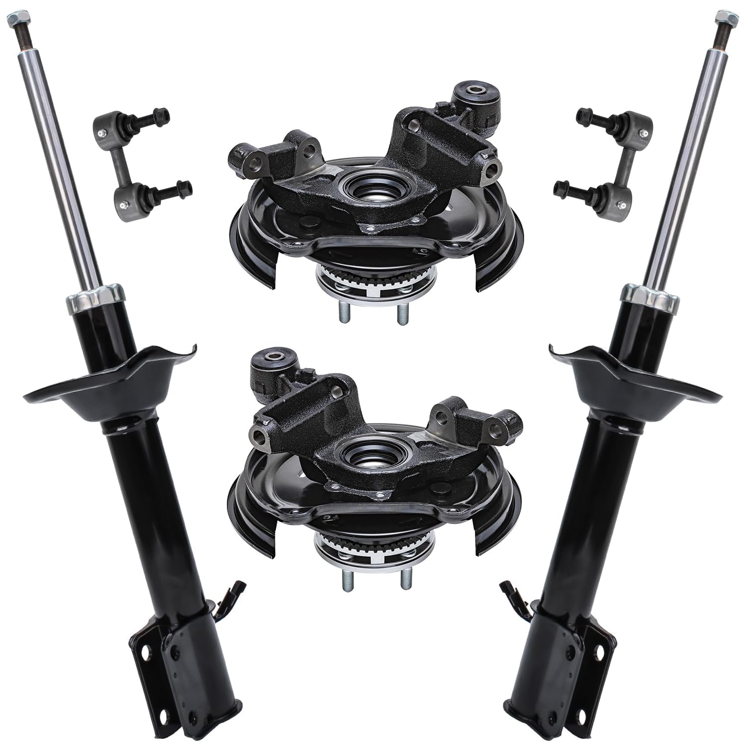 Detroit Axle - Rear Steering Knuckles &amp; Hub Bearings Shock Absorbers Sway