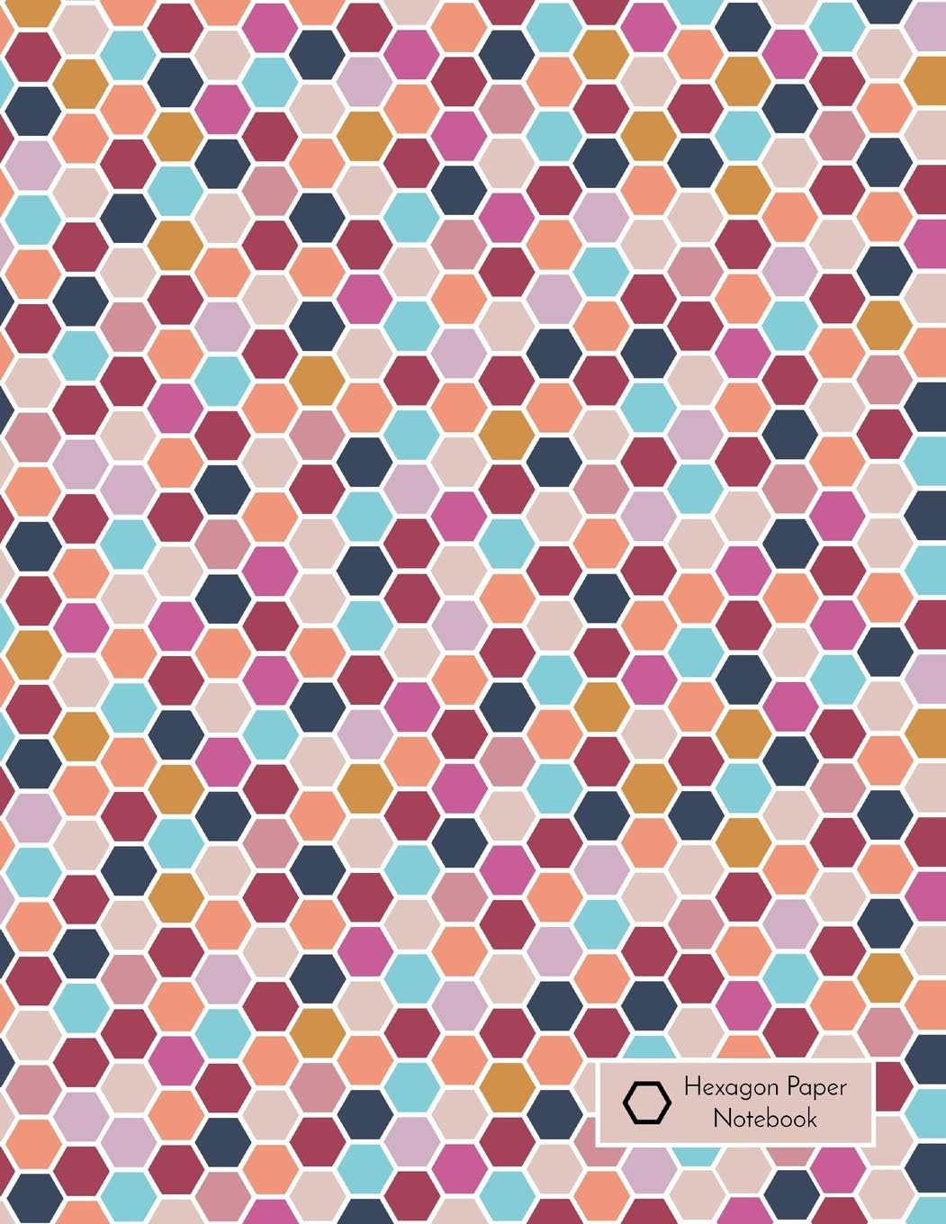 Hexagon Paper Notebook: 1/4 inch (0.25 in) Hex Graph Paper, 8.5" x 11", 50 sheets / 100 pages, Purple and Blue