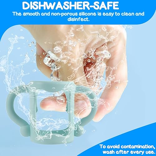 Miniatura 6 de TonGass Paquete de 4 asas de botella para biberones estrechos Dr. Brown con asas de fácil agarre para sostener su propio biberón, silicona suave sin