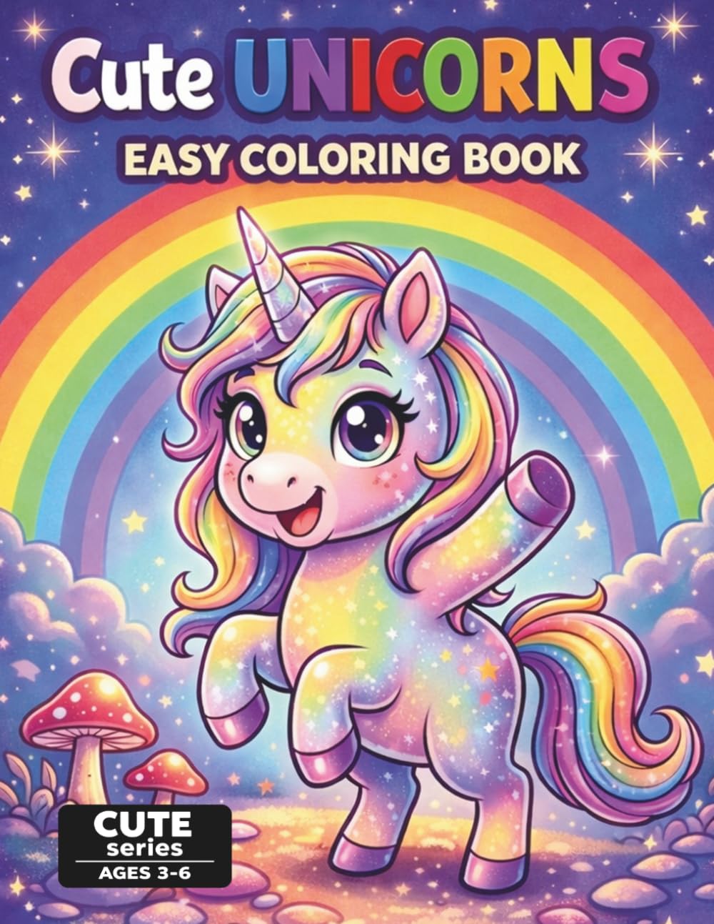Cute Unicorns Coloring Book for Kids Ages 3–6: Fun and Easy Fantasy Coloring Book for Toddlers and Preschoolers | Cute Baby Unicorns | Simple Coloring Pages | CUTE Series (Cute Creatures Series)