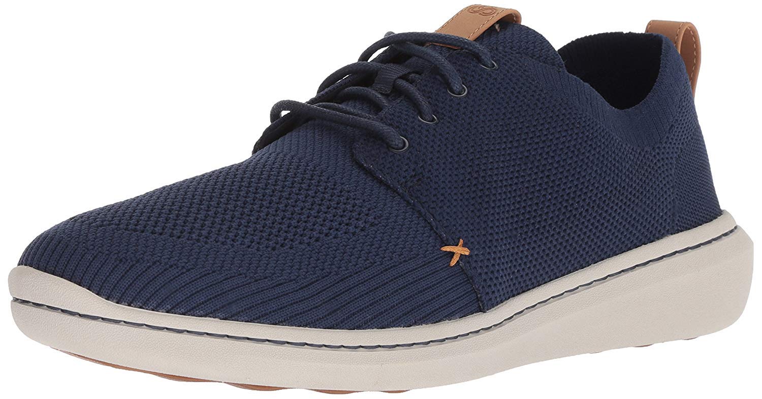 Clarks Herren Step Urban Mix Sneaker, Marineblauer Textilstrick, 42.5 EU
