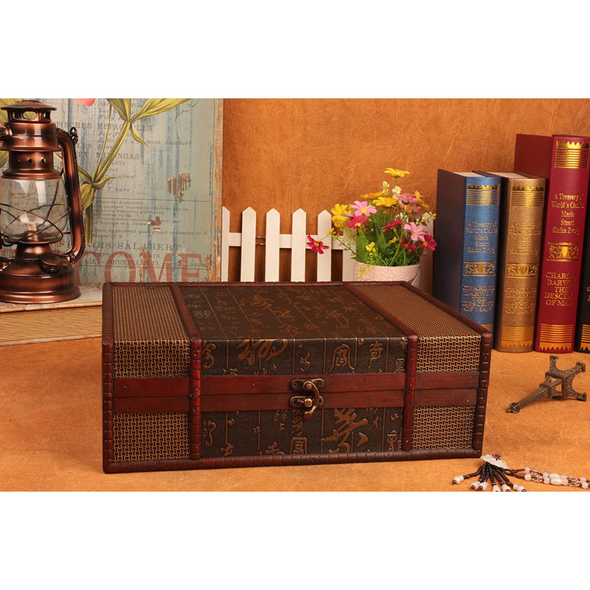 Cabilock Vintage Holz Aufbewahrungsbox Mit Deckel Große Schreibtischbox Für Dokumente Und Schmuck Unbehandeltes Holz Dekorative Speicherbox Für Erinnerungsstücke Und Kleinigkeiten