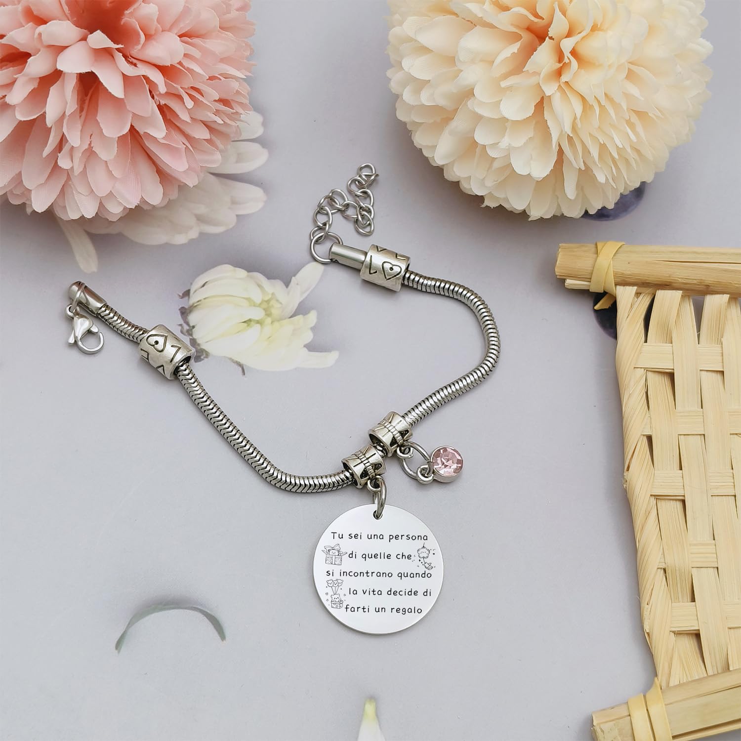 Bracciale Amicizia Donna Ispiratore: 'Ricordati Di Brillare Sempre', In Acciaio Inox, Con Sacchetto Regalo