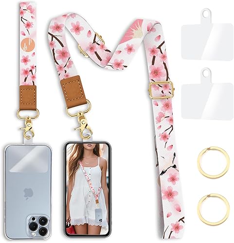 Cordón cruzado para teléfono celular con correa para la muñeca, cordones de teléfono de flores para alrededor del cuello, correa ajustable para disponible en Yaxa Costa Rica