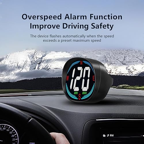 Miniatura 3 de H2 Velocímetro digital GPS HUD Universal todos los coches Head Up Display Vehículo Velocidad Brújula MPH KMH Indicador de velocidad Plug and Play