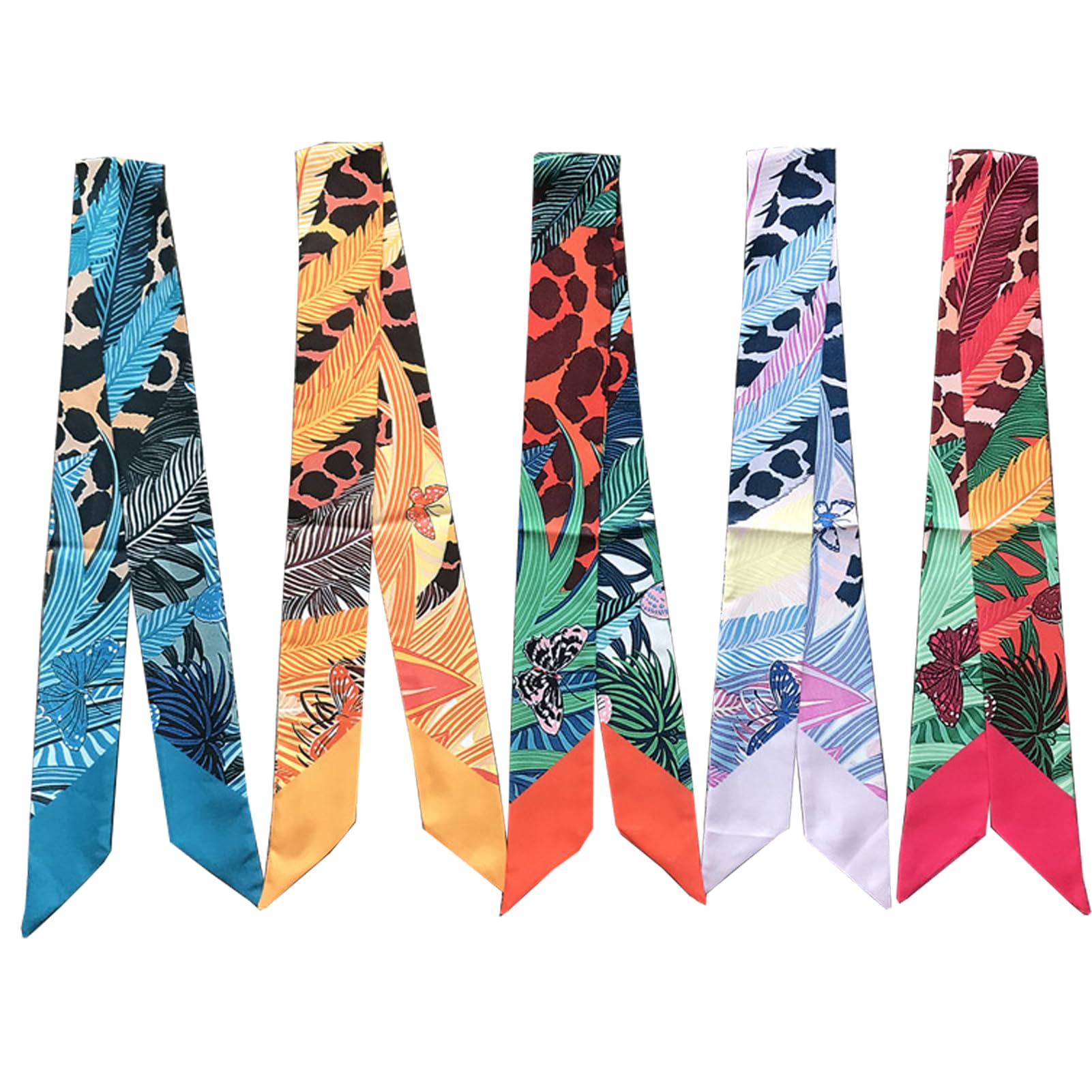 ROZKVIKA Purse Handle Scarf Handbag Scarf Skinny Purse Scarfs Handle Wrap Ribbon Scarf Purse Handle Cover Wraps Head Band Silk Scarf for Purse Handle Narrow Scarf for Bag Handbag