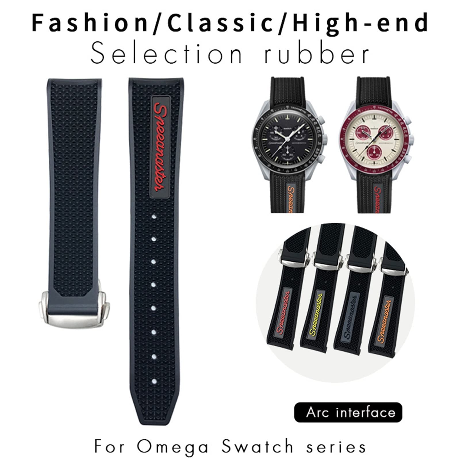 CZKE Kobiety mężczyźni paski do zegarków Omega Sxwatch Speedmaster 007 Seamaster 300 AT150 silikonowy pasek do zegarka 18 mm 19 mm 20 mm 21 mm 22 mm, 21mm, Agat